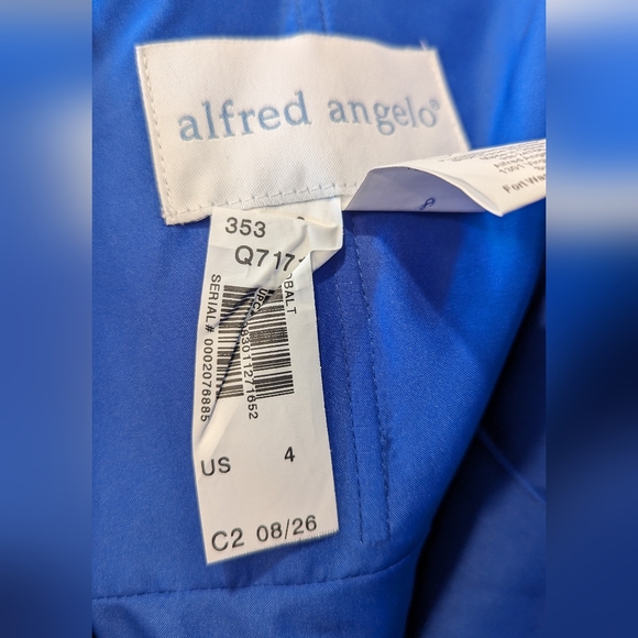 NWT Alfred Angelo strapless blue formal homecoming faux wrap maxi long dress 4 - Picture 9 of 12